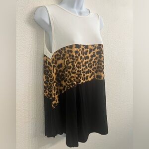 NWT Beeson River Leopard Colorblock Top